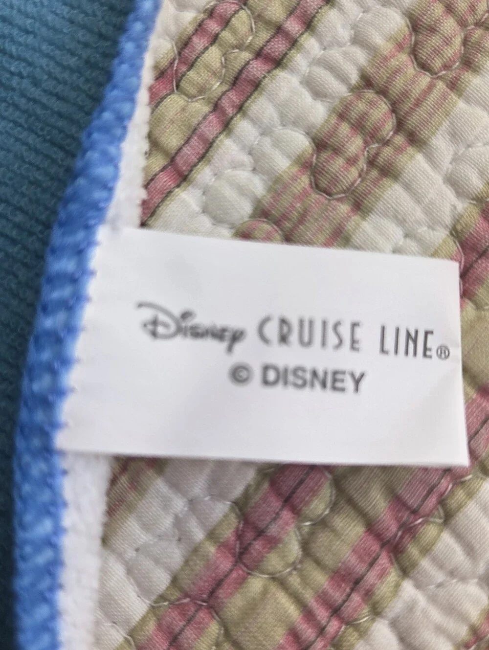 Disney Cruise Line Castaway Club Towel Blanket - Blue White